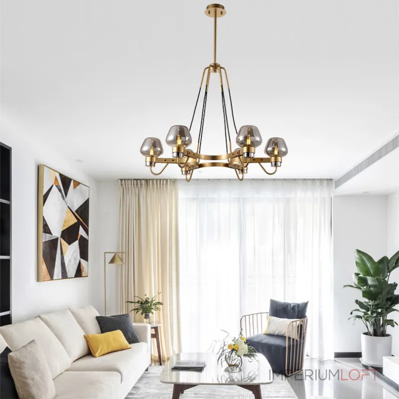 Подвесная люстра MONTALEMBERT by Studios 6 lamps Gold/Transparent