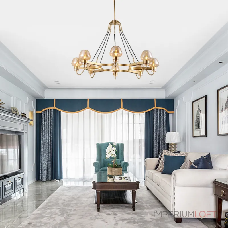 Подвесная люстра MONTALEMBERT by Studios 6 lamps Gold/Transparent