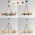 Подвесная люстра MONTALEMBERT by Studios 6 lamps Gold/Transparent