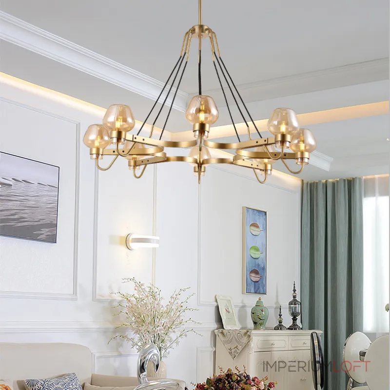 Подвесная люстра MONTALEMBERT by Studios 6 lamps Gold/Transparent