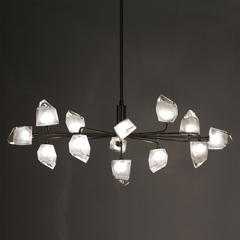 Люстра на штанге ICE 9 lamps Gold от ImperiumLoft