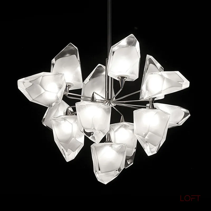 Люстра на штанге ICE 9 lamps Gold от ImperiumLoft