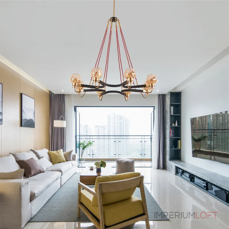 Подвесная люстра MONTALEMBERT by Studios 6 lamps Gold/Transparent