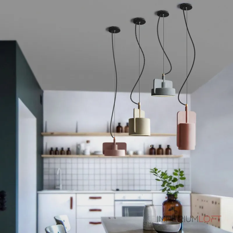 Подвесной бетонный светильник SKOVL B Серый от ImperiumLoft