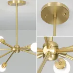 Люстра на штанге SPUTNIK D75 Gold/Black tubes от ImperiumLoft