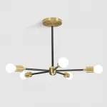 Люстра на штанге SPUTNIK D55 Gold/Black tubes от ImperiumLoft