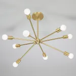 Люстра на штанге SPUTNIK D75 Gold/Black tubes от ImperiumLoft