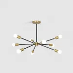 Люстра на штанге SPUTNIK D75 Gold/Black tubes от ImperiumLoft