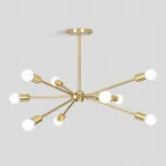 Люстра на штанге SPUTNIK D75 Gold/Black tubes от ImperiumLoft