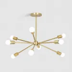 Люстра на штанге SPUTNIK D75 Gold/Black tubes от ImperiumLoft