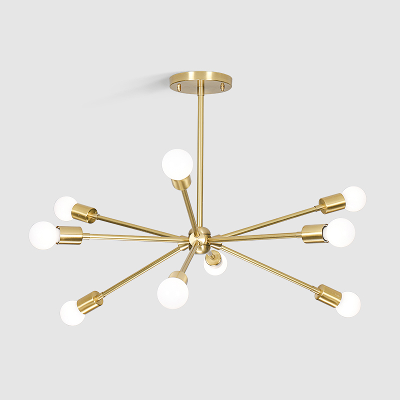 Люстра на штанге SPUTNIK D75 Gold/Black tubes от ImperiumLoft