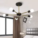 Люстра на штанге SPUTNIK D75 Gold/Black tubes от ImperiumLoft