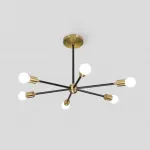 Люстра на штанге SPUTNIK D65 Gold/Black tubes от ImperiumLoft