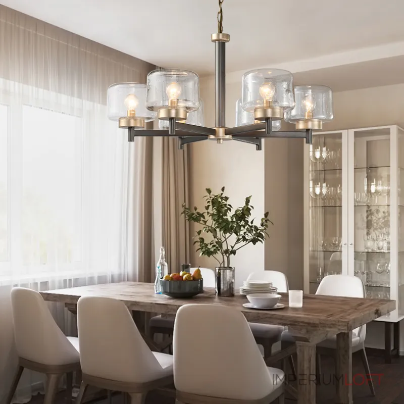 Подвесная люстра POT D70 6 lamps Transparent от ImperiumLoft