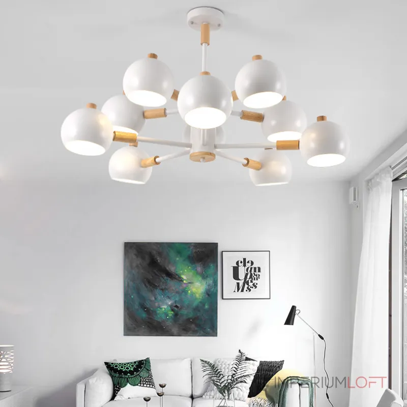 Люстра на штанге SVEN 8 lamps Green от ImperiumLoft