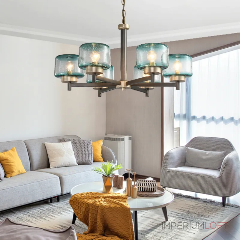 Подвесная люстра POT D70 6 lamps Transparent от ImperiumLoft