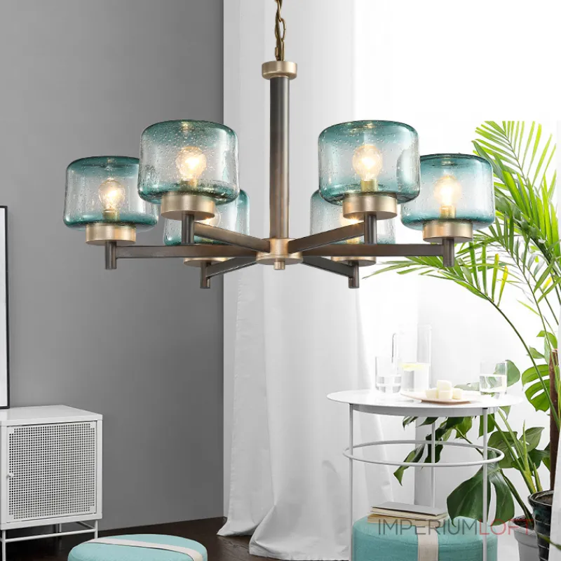 Подвесная люстра POT D70 6 lamps Transparent от ImperiumLoft