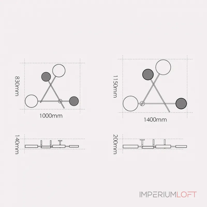 Бра Iride Bernhardt dots 100 cm Черный от ImperiumLoft
