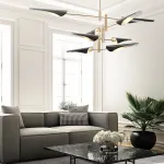 Люстра на штанге Cross cable no 407 D125 4 lights White