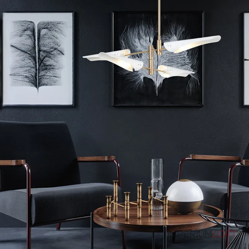 Люстра на штанге Cross cable no 407 D125 4 lights White Люстра на штанге Cross cable no 407 D125 4 lights White