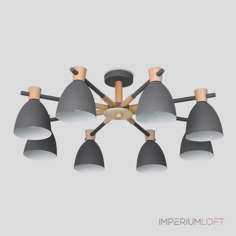Потолочная люстра FOLKE 8 Gray от ImperiumLoft
