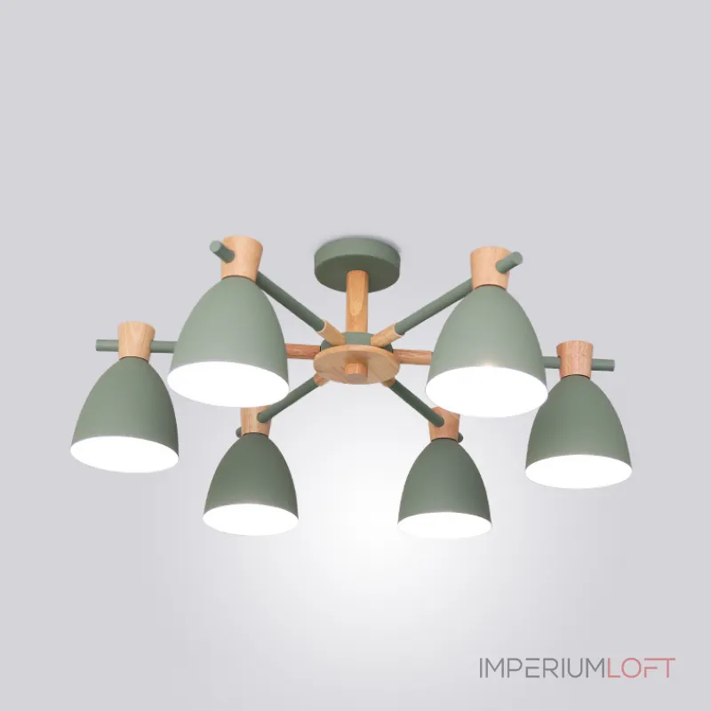Потолочная люстра FOLKE 6 Green от ImperiumLoft