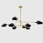 Люстра на штанге LANT D150 8 lamps Gold/Black от ImperiumLoft