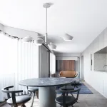 Люстра на штанге LANT D95 4 lamps Gold/Black от ImperiumLoft