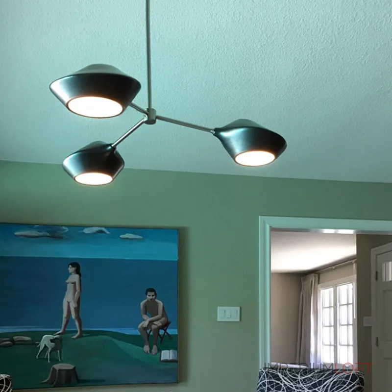 Люстра на штанге LANT D95 4 lamps Gold/Black от ImperiumLoft