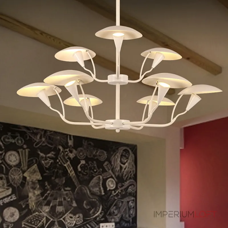 Люстра на штанге SHELT D100 White