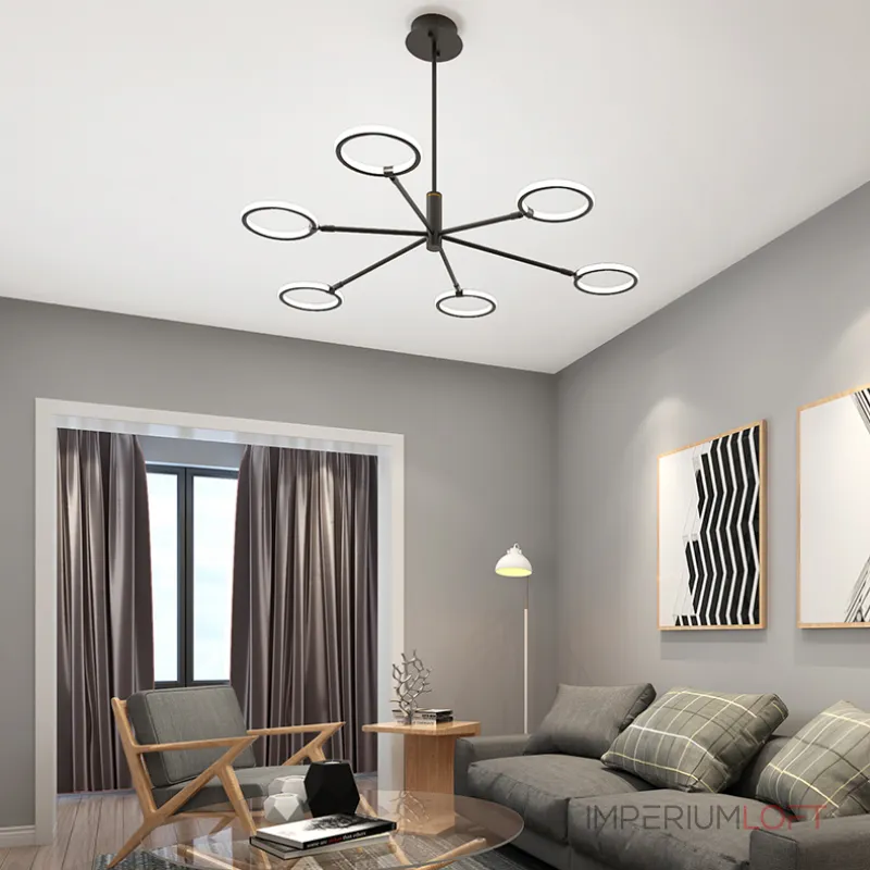 Люстра на штанге RINGLETS C Black от ImperiumLoft