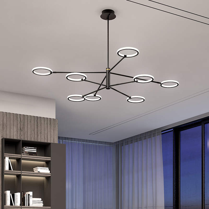 Люстра на штанге RINGLETS C Black от ImperiumLoft