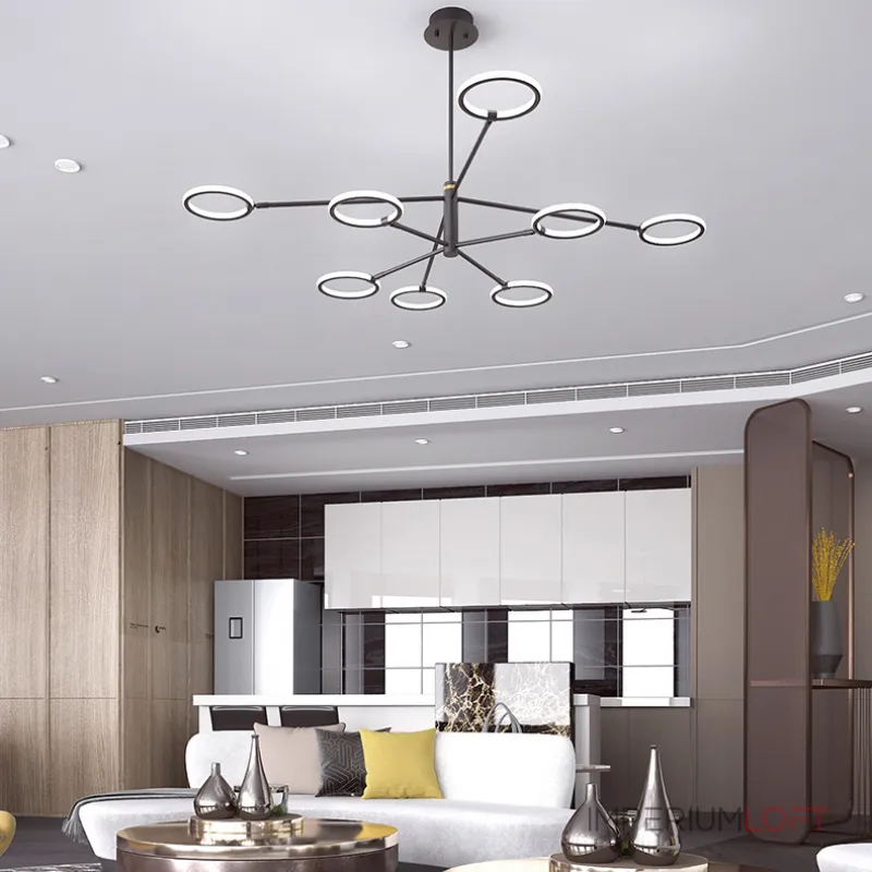 Люстра на штанге RINGLETS C Black от ImperiumLoft