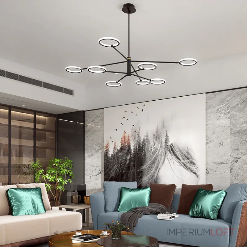 Люстра на штанге RINGLETS C Black от ImperiumLoft