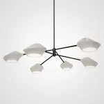 Люстра на штанге LANT D95 6 lamps Black/White от ImperiumLoft