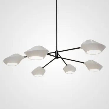 Люстра на штанге LANT D95 6 lamps Black/White