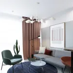 Люстра на штанге LANT D95 4 lamps Gold/Black от ImperiumLoft