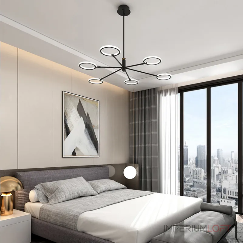 Люстра на штанге RINGLETS C Black от ImperiumLoft