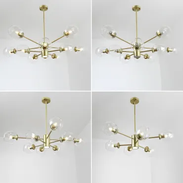 Люстра на штанге MARINE D85 Gold/Transparent