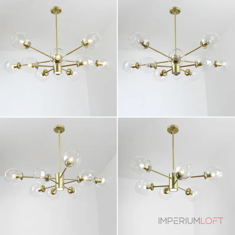 Люстра на штанге MARINE D85 Black/Transparent от ImperiumLoft