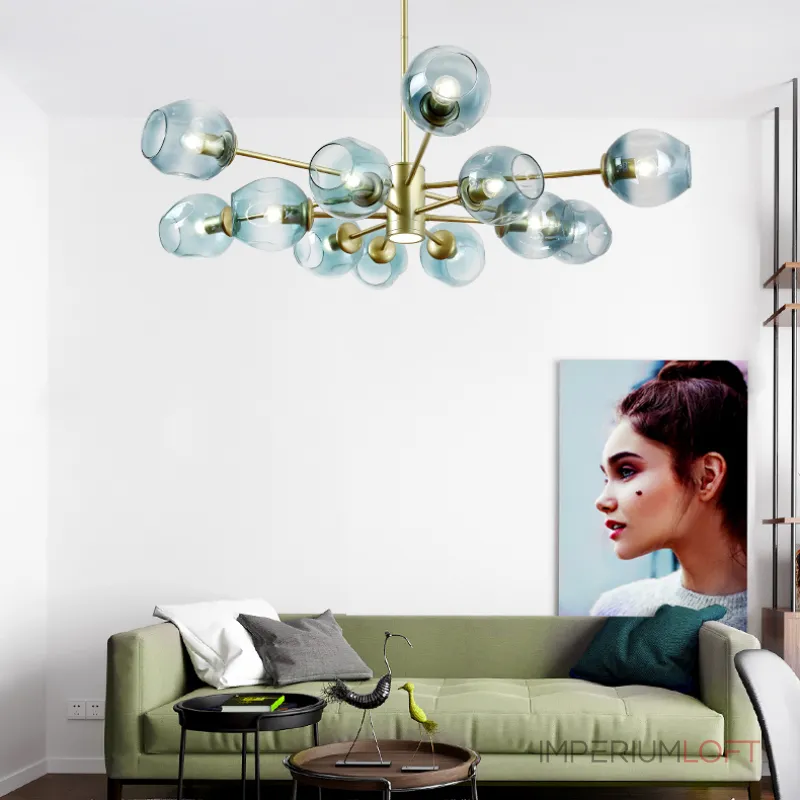 Люстра на штанге MARINE D85 Black/Transparent от ImperiumLoft