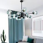 Люстра на штанге MARINE D85 Black/Transparent от ImperiumLoft