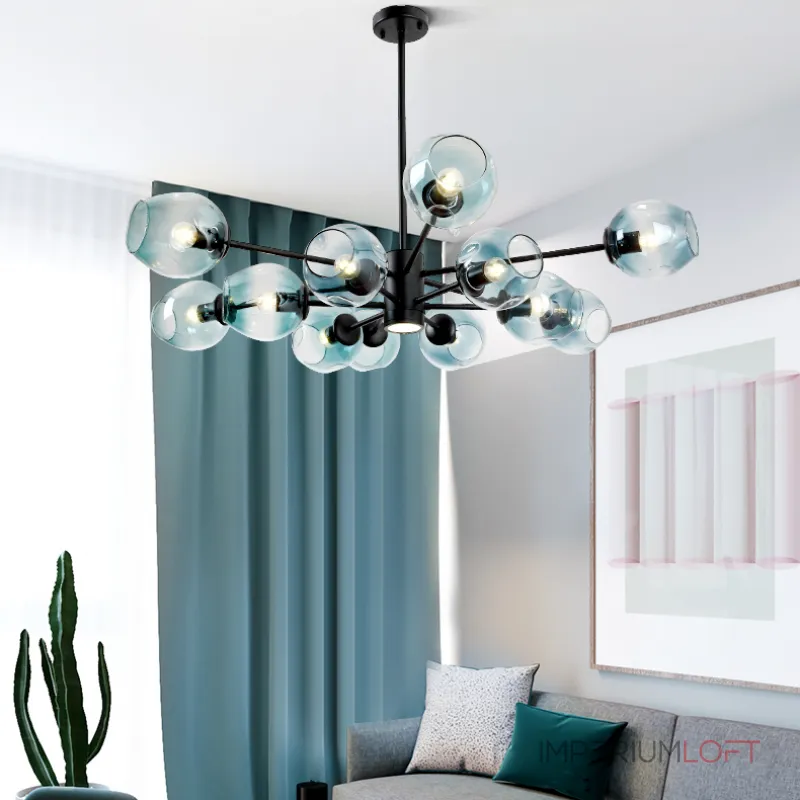 Люстра на штанге MARINE D85 Black/Transparent от ImperiumLoft