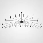 Люстра на штанге POP P40 Chandelier 24 lamps D180 Mod.A Black