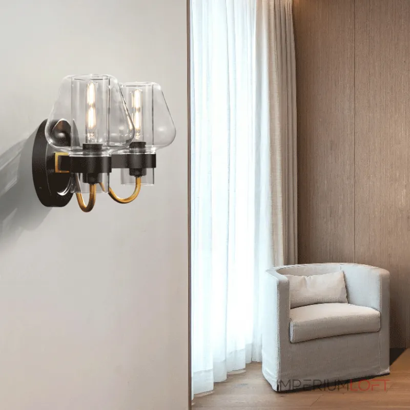 Бра MONTALEMBERT SCONCE L2 BY Studios Черный, Прозрачный от ImperiumLoft