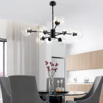 Люстра на штанге MARINE D85 Black/Transparent от ImperiumLoft