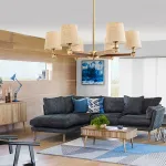 Люстра на штанге Jorgenson D85 Beige/Dark wood