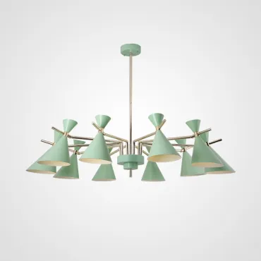 Люстра на штанге FRANKA D120 10 lamps Green