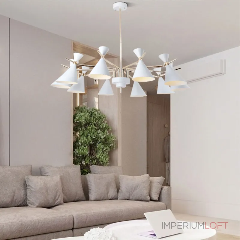 Люстра на штанге FRANKA D80 6 lamps Yellow от ImperiumLoft