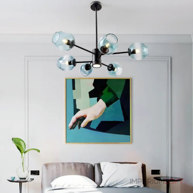 Люстра на штанге MARINE D85 Black/Transparent от ImperiumLoft